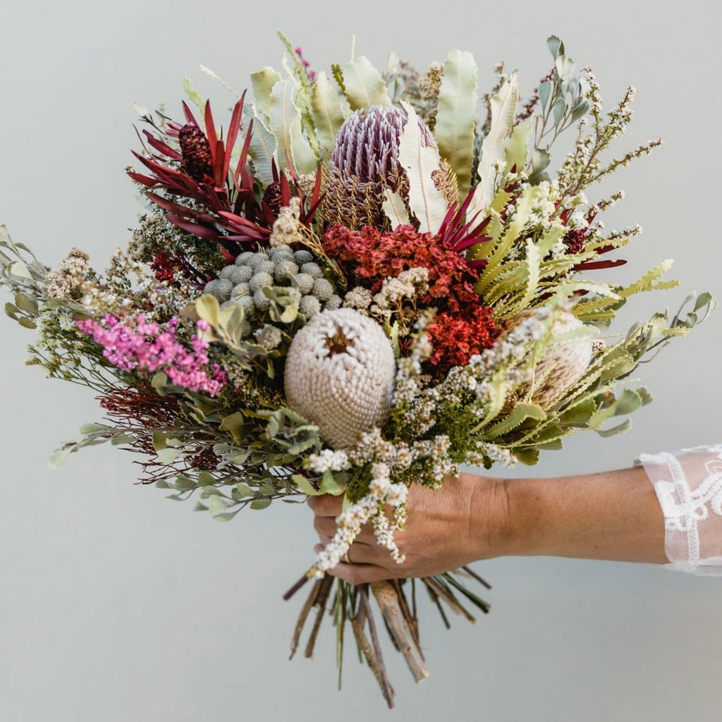 Blush Strawflower Dried Flowers Bouquet